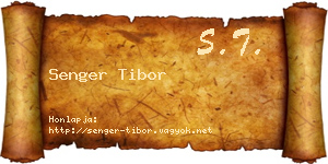 Senger Tibor névjegykártya